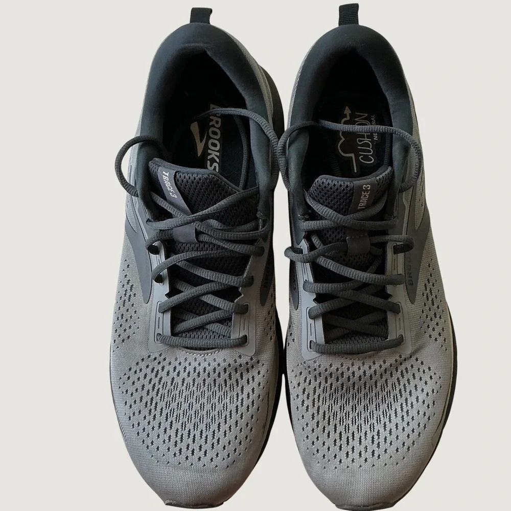 Brooks Trace 3 Mens Grey Black Running Shoes 1104121D049 Size 12 Medium D